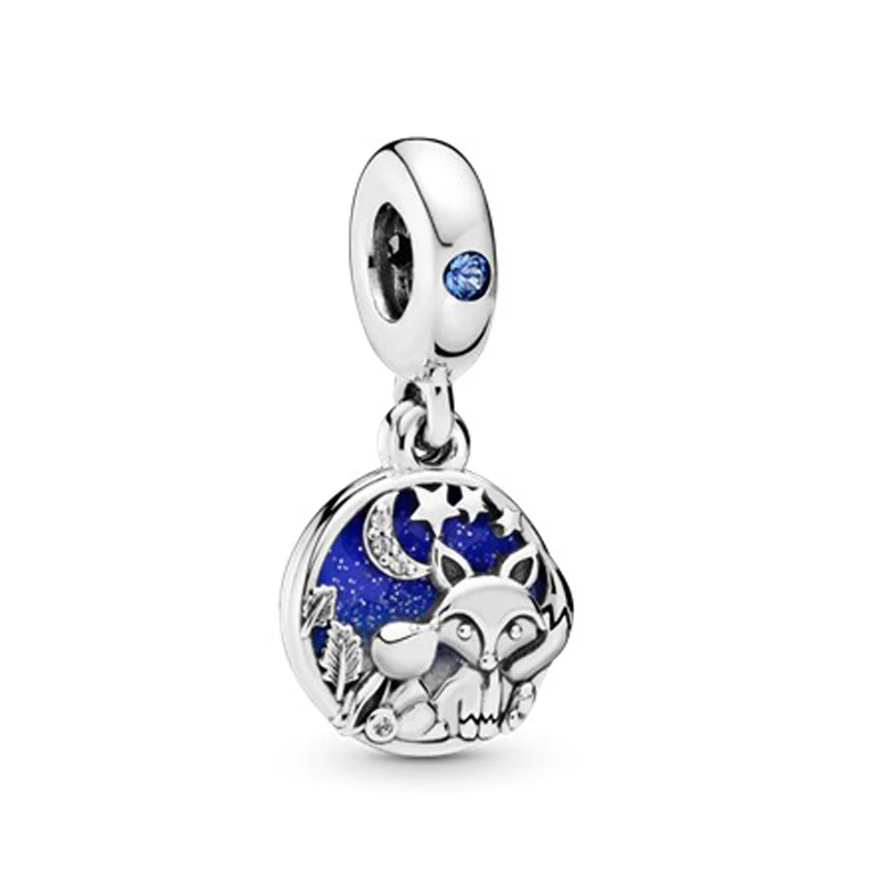 

2019 New Original 925 Sterling Silver Bead Fox & Rabbit Dangle Charm Fit Pandora Bracelet Bangle Necklace Women DIY Jewelry