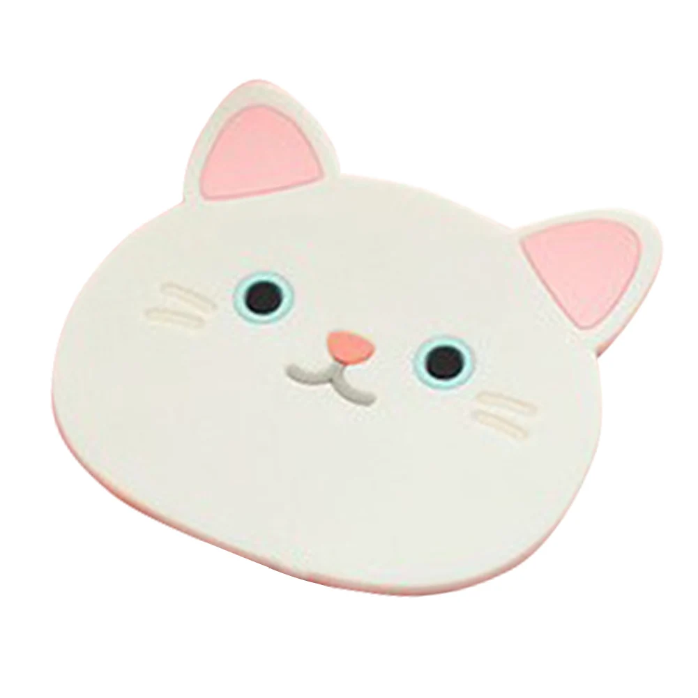 Милая подставка с рисунком кота из мультфильма, силиконовые подставки для кофе, изоляционный коврик, нескользящий коврик для чаши, толстые коврики для стола с принтом, коврик для чаши