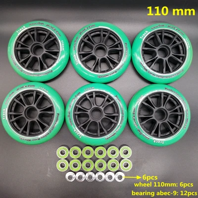 Скорость коньки колеса 110 мм 8 шт./лот - Цвет: green 110 mm 6pcs