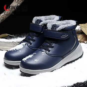 

WWKK Women Plush Ankle Boots Warm Snow Boots Shoes Ladies Winter Sneakers Boots Comfortable Man Shoes Women Wedges Black Boots