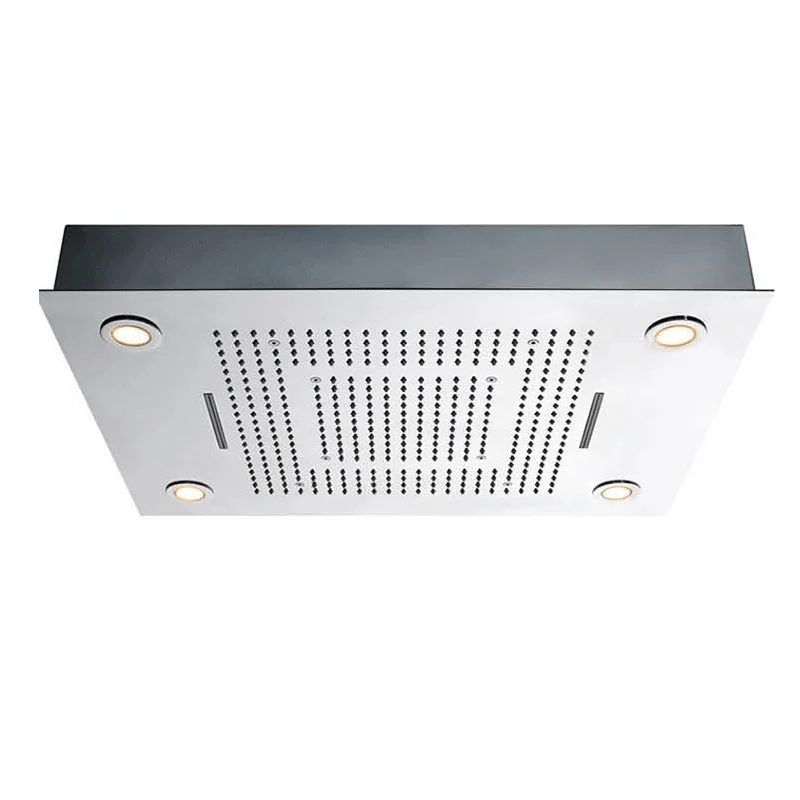 Bathroom Rectangular Shower Head Accessories Remote Control LED Ceiling Shower Head Rainfall Waterfall Big size Shower Head