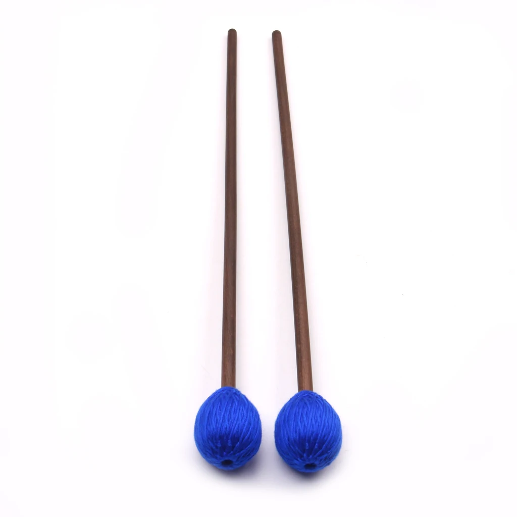 Высокое качество 1 пара средних твердых Marimba Mallets палочки венчики, Royalblue шерсть молоток голова музыкальный инструмент Аксессуары