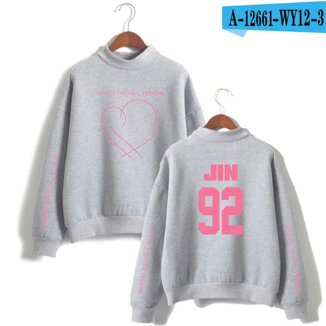 11 JIMIN J-HOPE JUNG KOOK SUGA водолазка толстовки с принтом альбом карта душа Persona Женские Модные водолазки-толстовки - Цвет: 11