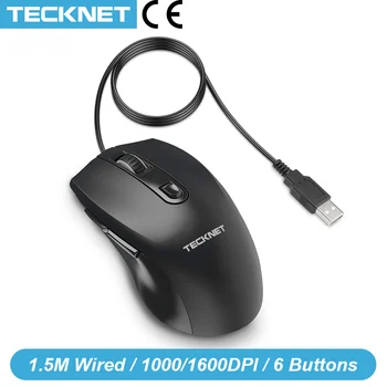

TeckNet Alpha S3 6-Button USB Wired Mouse Optical Office Business Gaming Mouse Mice for Windows XP/Vista/7/8/10, Mac and Linux