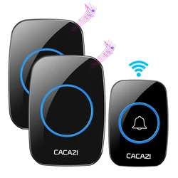 2022NEW Waterproof Wireless Doorbell 300m Range US EU UK Plug-in Home Intelligent Door Bell 60 Chimes 1 2 Button 1 2 3 Receivers