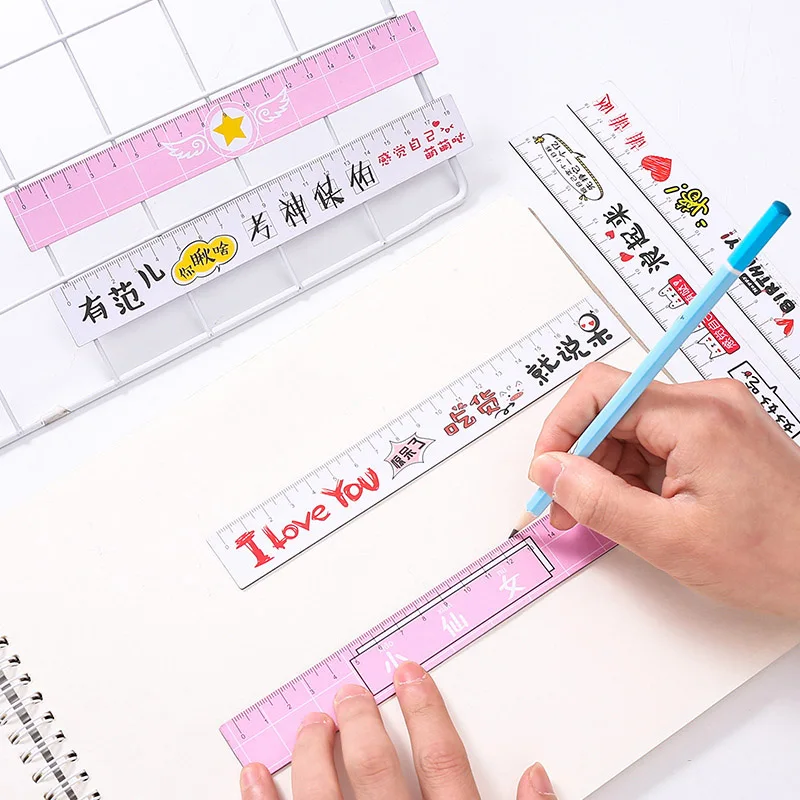 

1PC 18cm Cute Flamingo Cherry Rulers Kawaii Bendable Straight Rulers For Kid Girl Gift School Office Supplies Lovely Stationery