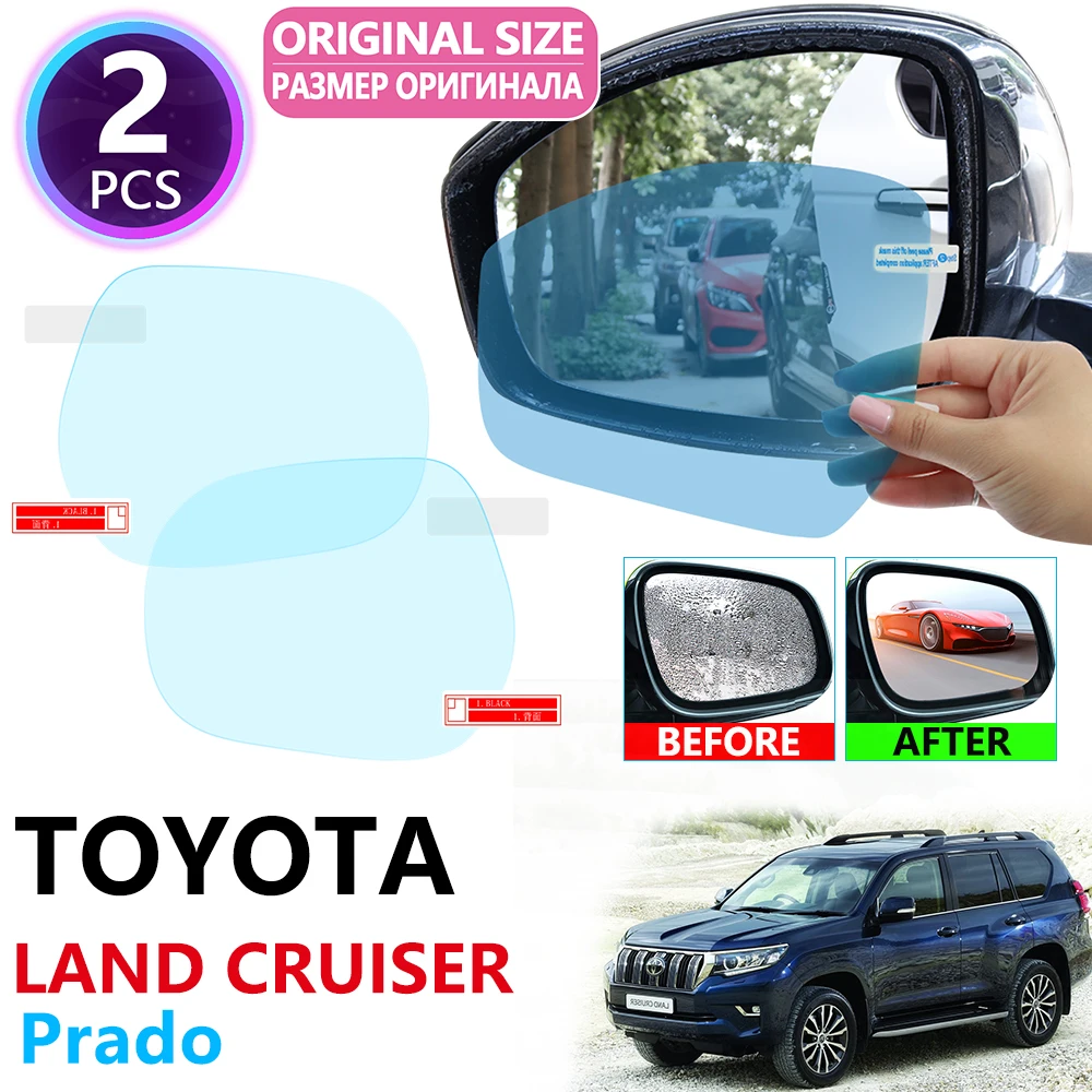 

for Toyota Land Cruiser Prado 120 150 J120 J150 2003~2019 Full Cover Rearview Mirror Rainproof Anti Fog Film Accessories 2018
