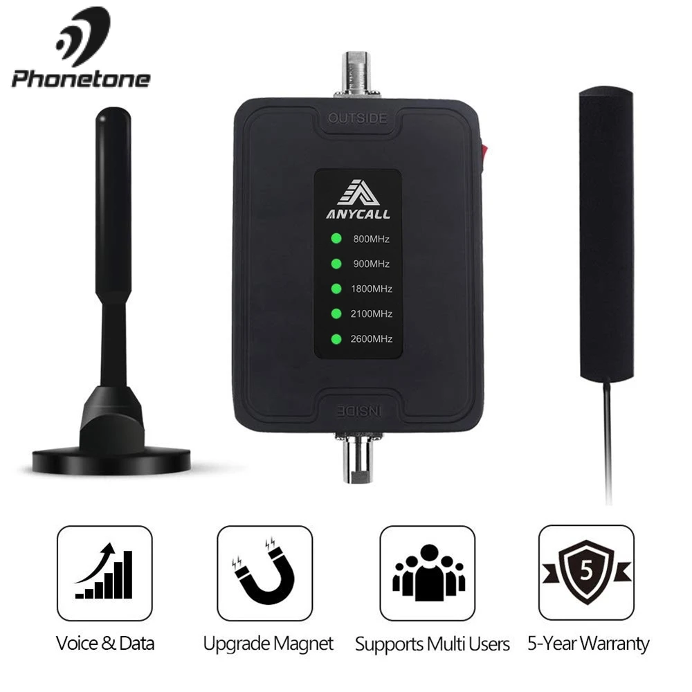 Усилитель мобильного сигнала 2G 3G 4G 800/900/1800/2100 мгц GSM для голосовых вызовов