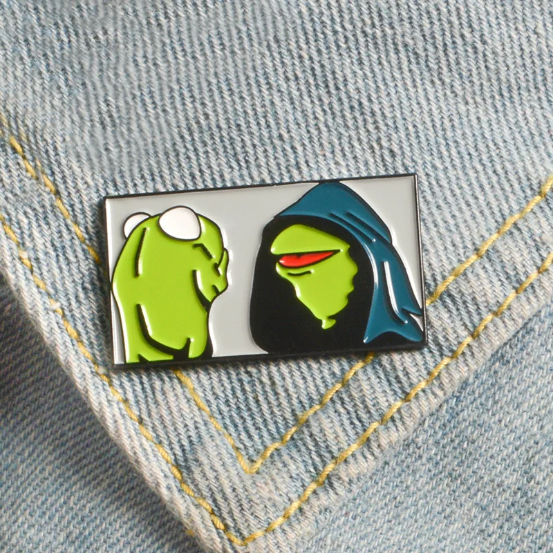 AliExpress Hot Selling Evil Kermit Frog Enamel Brooch Cowboy Badge