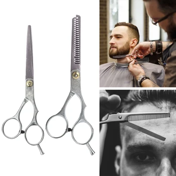 

2pcs Professional Hair Cutting Thinning Scissors Removable Finger Rest Shears Barber Set Hairdressing Tool