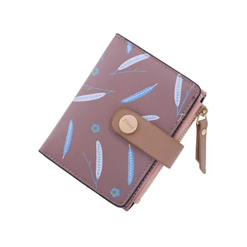 

Wallets For Women Ladies Flower Pattern Wallet Clip Multifunctional Zipper Coin Purse Credit Card Holder Кошелек Женский Кожаный