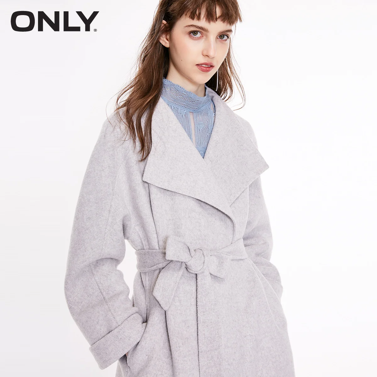 Koop Alleen Herfst Winter Losse Fit Mid Lengte Dubbele Geconfronteerd Kant Up Wollen Jas Overjas | 11834S522