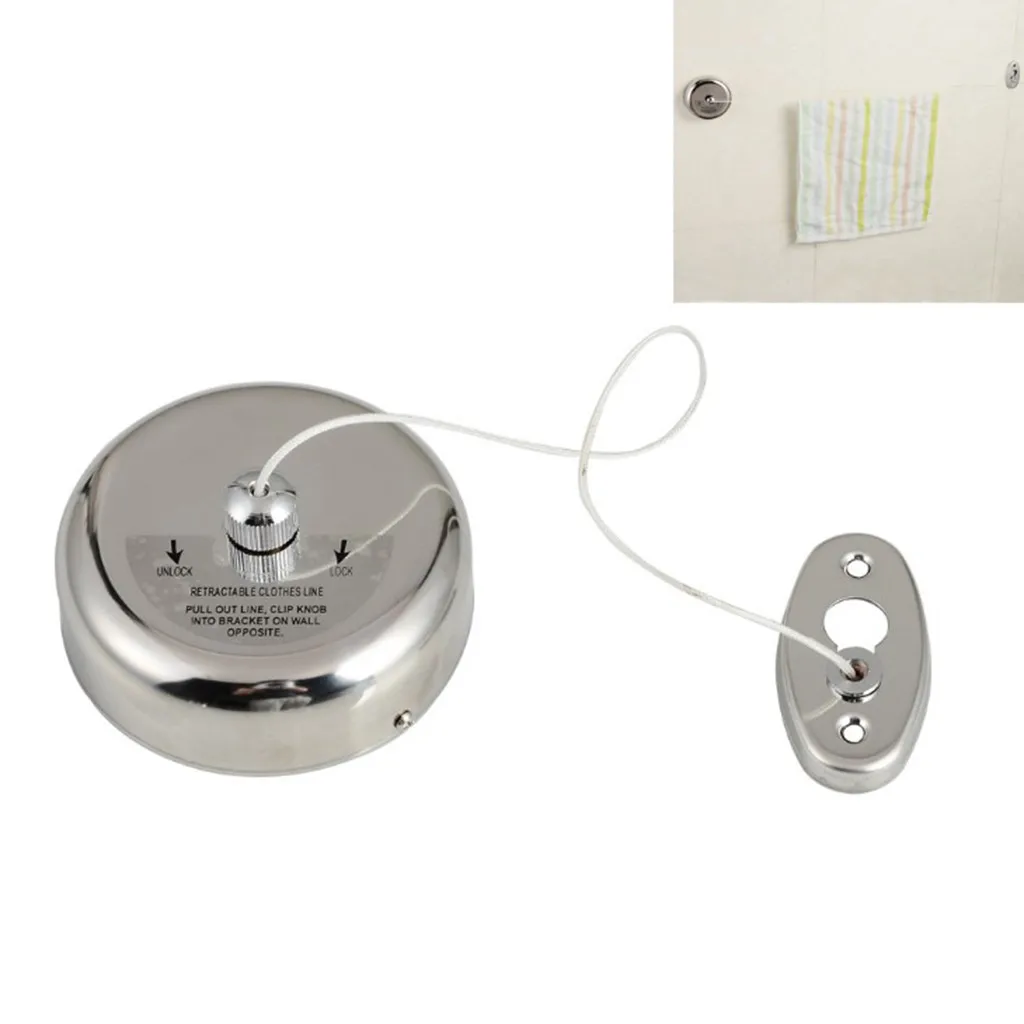

Stainless Steel Wall Hanging Clothesline Hotel Hotel Retractable Clothesline strong to hold 22 pounds rope is to 2.8m YMP