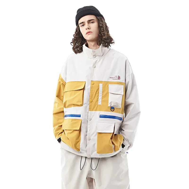 

Wu Navigation Workwear Coat Men's Spring And Autumn Korean-style Trend Loose-Fit Multi-pockets Function-Style Men's Casual Popul