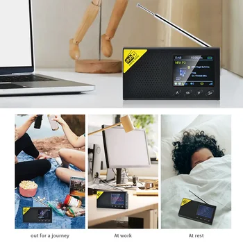 

Bluetooth 5.0 Mini Portable DAB FM Receiver Color Screen Handheld Stereo Digital Radio Car MP3 Home Alarm Setting Rechargeable