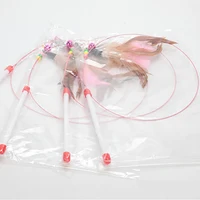 Interaktywna zabawka dla kota ze stali nierdzewnej zabawny piórko ptak z dzwonkiem molowy kij dla kotka gra Teaser różdżki zabawki artykuły dla kotów 3