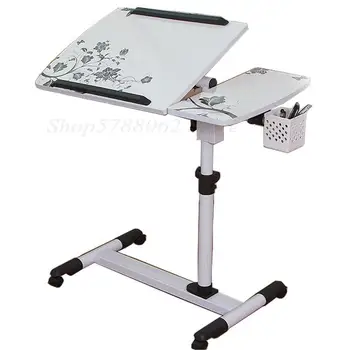 

Laptop Table Sofa Bedside Table Overbed Table Adjustable Height Movable Sturdy Notebook Computer Stand Desk with Wheels