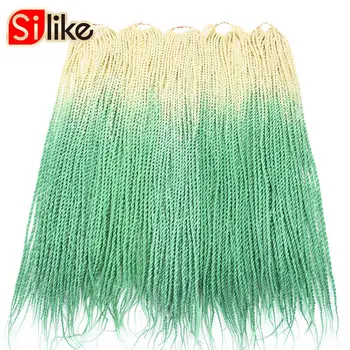 

Silike 24 inch Ombre Senegalese Twist Hair Crochet Braids 30 Roots Pre-looped Synthetic Crotchet Braiding Hair for Women