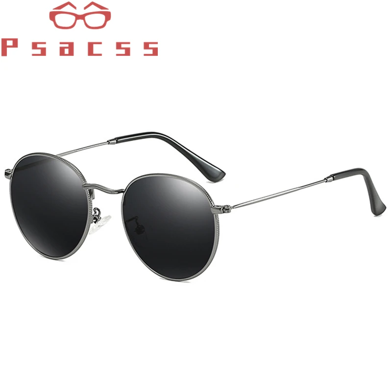 PSACSS 2020 Polarized Round Sunglasses Women/Men Small Metal Frame Brand Designer Driver's Vacation Vintage Glasses Shades UV400