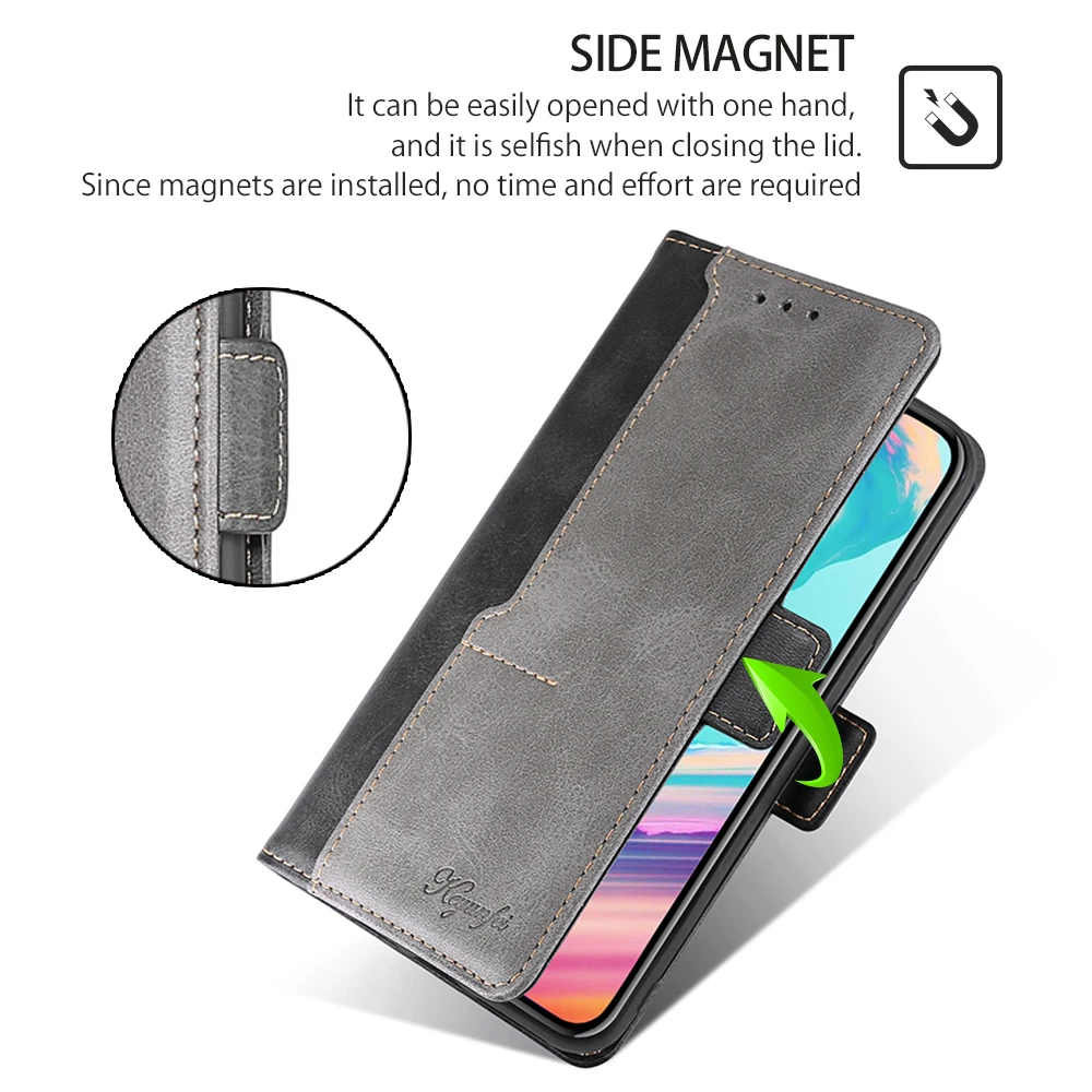 Enhanced Flip Phone Case - Magnetic Leather Coque in Vibrant Colors