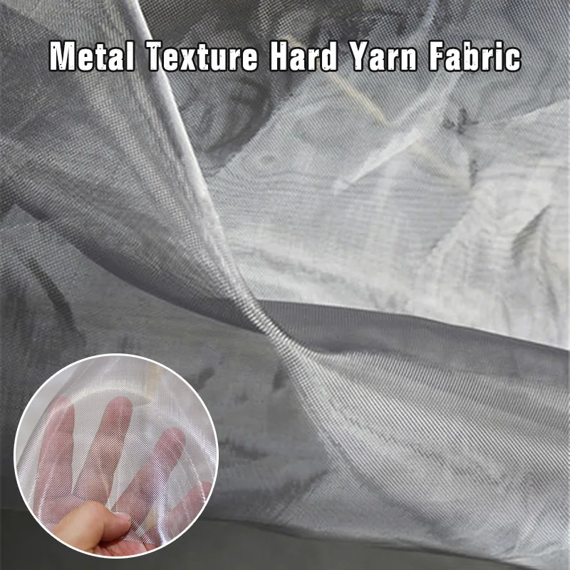 

Metallic Hard Yarn Fabric Skirt Support Shaping Fabric See-through Bright Mesh Yarn Organza Tulle Fabric Wedding Party Decor
