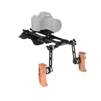 פרקט יד CAMVATE Rig תמיכת כתף Pro עם Manfrotto השחרור המהיר baseplate & רוזט זרוע השלוחה פרקט יד גריפ הזוג C2424 (4)