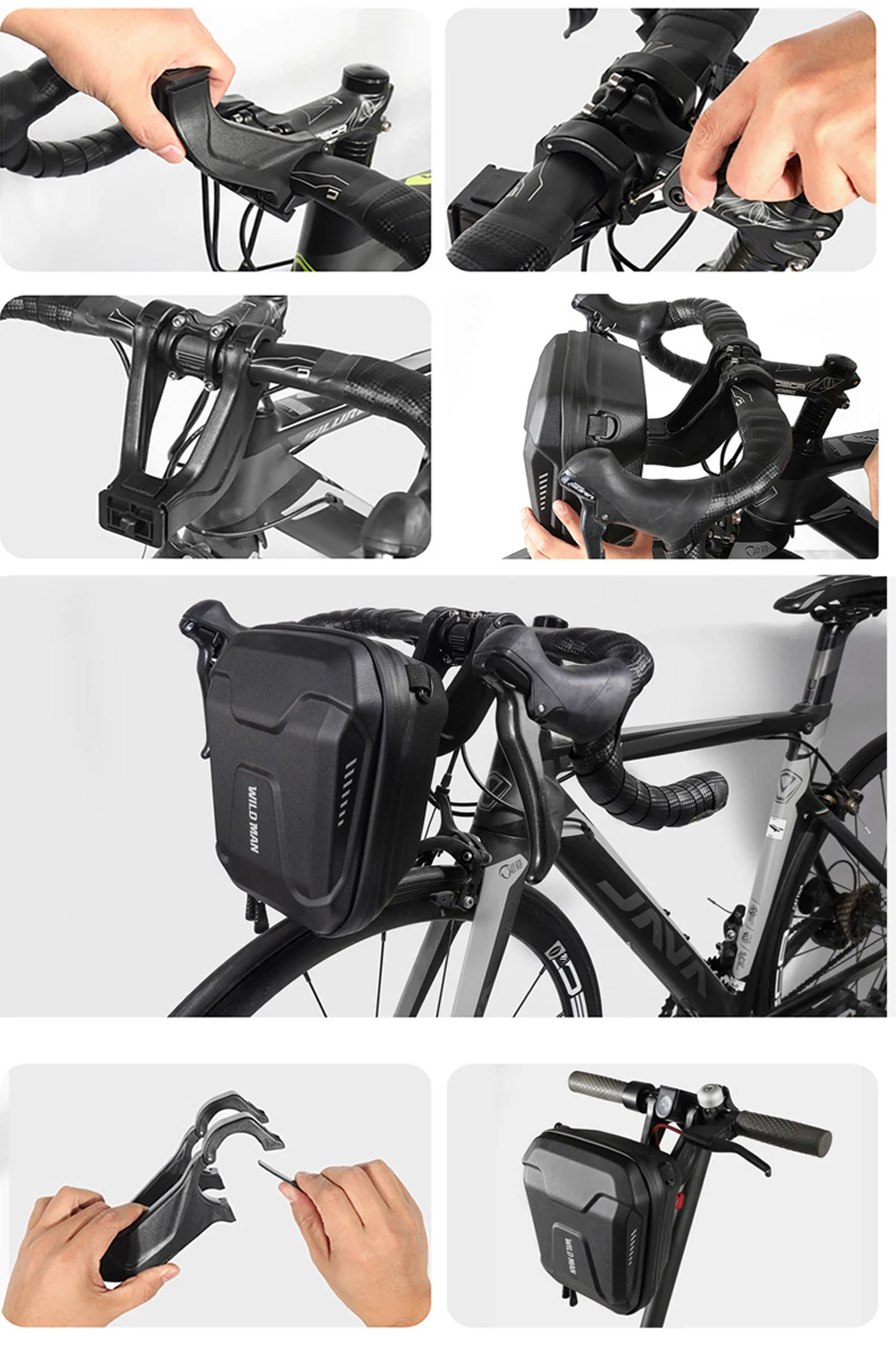 WILD MAN Bicycle Bag Big Capacity Waterproof Front Tube Cycling Bag MTB Handlebar Bag Front Trunk Pannier Pack Bike Accessories