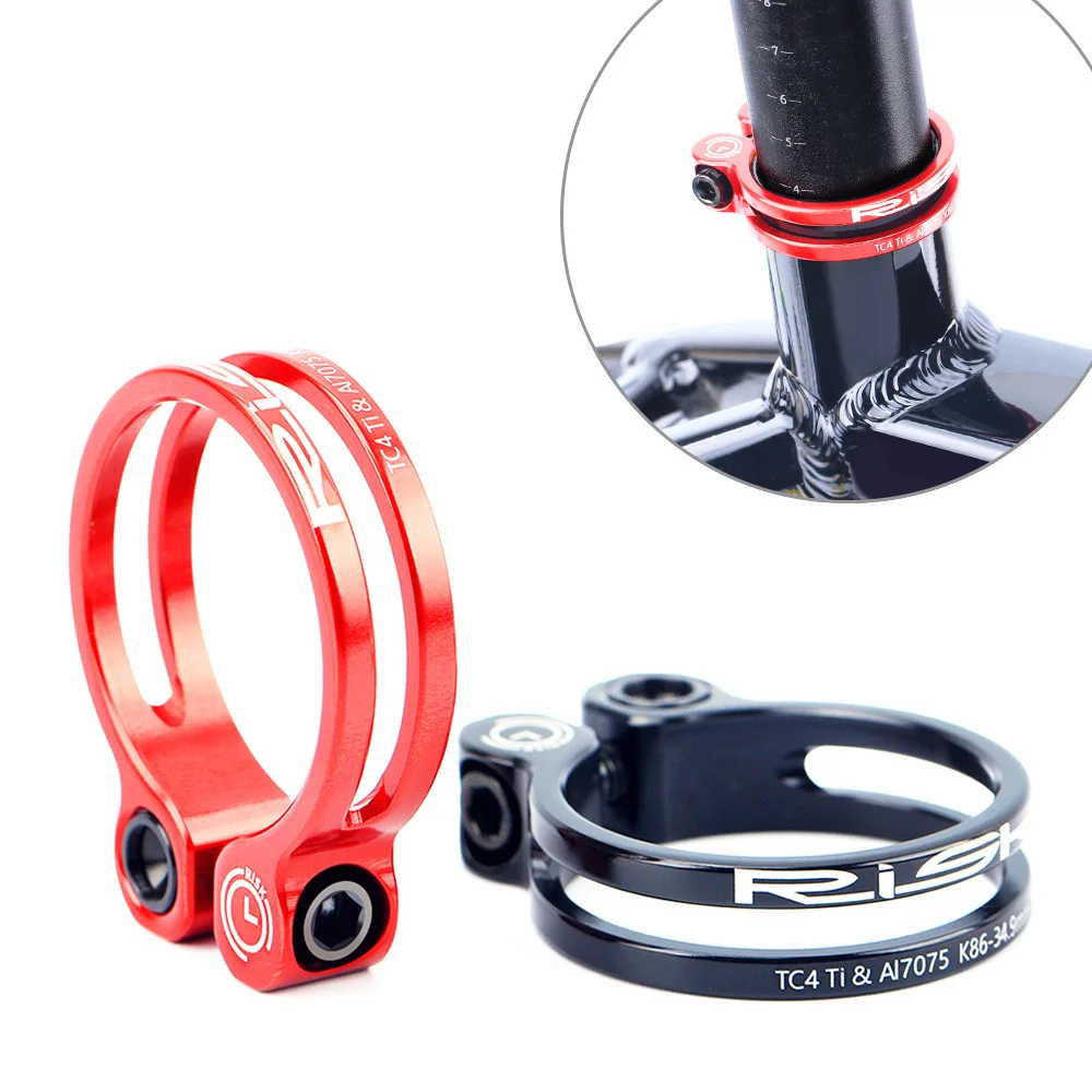 RISK Cycling Seatpost Clampping Ring Collar Clip Aluminum Titanium alloy Components 31.8/34.9mm Optional Diameter