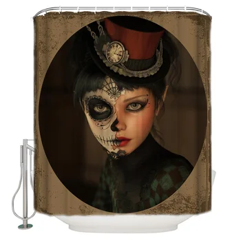 

Artistic Face Circle Woman MaskWaterproof Bathroom Shower Curtain Modern Household Shower Curtain