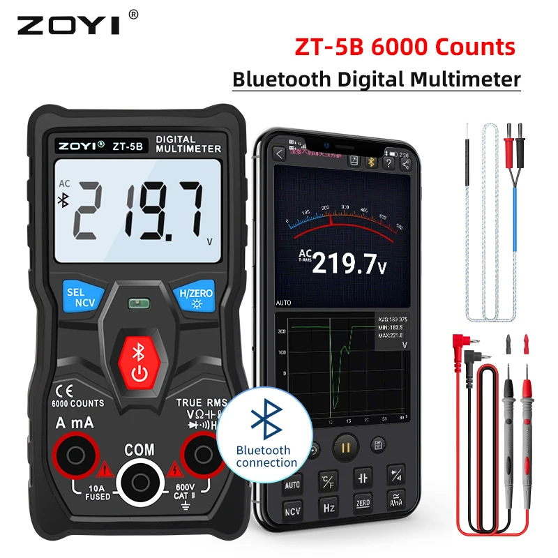 Высокоточный цифровой мультиметр ZOYI ZT-5B профессиональный тестер автоматически