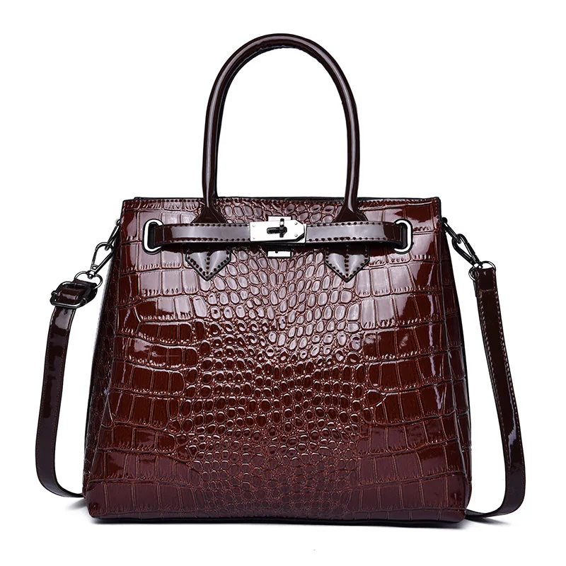 

Cross Border for 2019 New Style Crocodile Pattern Birkin Bag Europe And America Fashion Women's One-Shoulder Handbag New Product