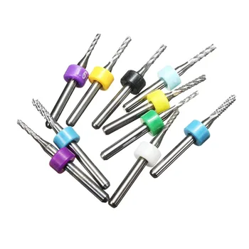 

10pcs 1.5-2.4mm High Hardness Carbide End Mill Engraving Bits For CNC PCB Rotary Burrs Replacement Accessories