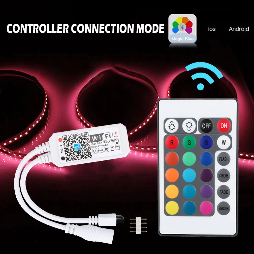 Умный wifi-контроллер для RGB led полосы света музыкальный контроллер для IR RF дистанционного рождественские струнные огни дропшиппинг#91243