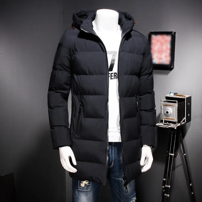

Winter Solid Black Blue Big Size 8XL Winter Thick Long Parka Jackets Men Warm Outerwear Male Casual Windbreaker Coats Clothing