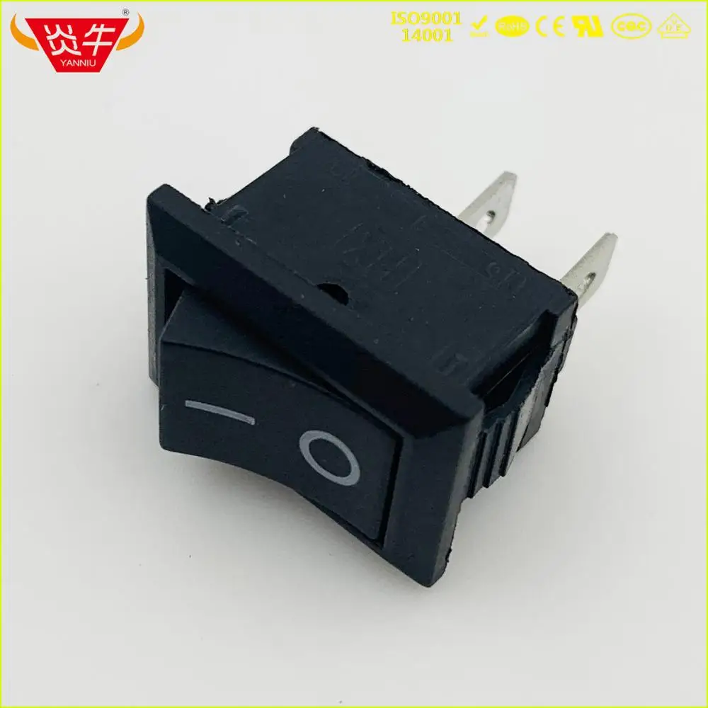 

50Pcs Power AC Rocker Switch 2Pin On Off black red 6A/250V10A/125V Single-knife single throw KCD1 -2P