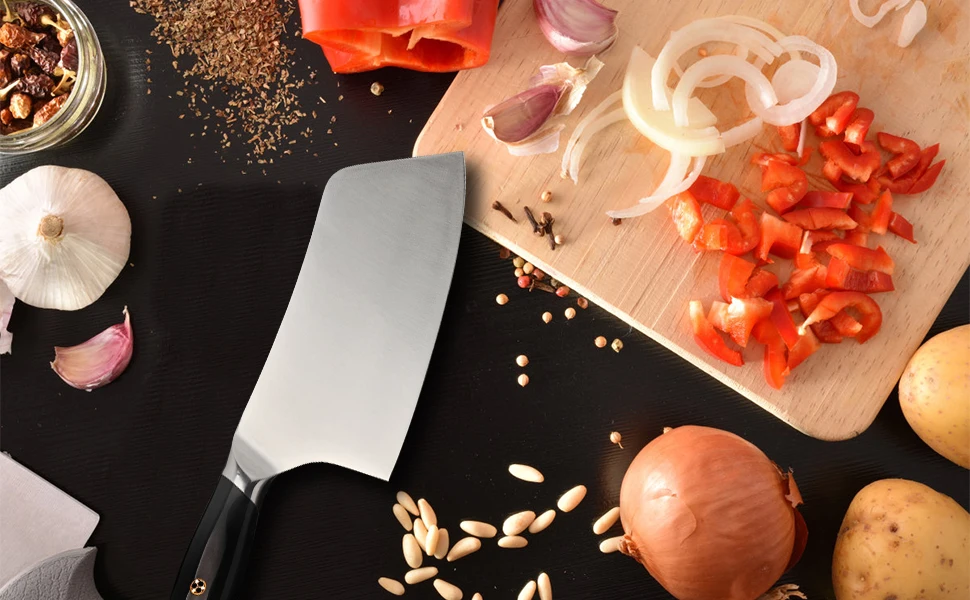 7 дюймов разделочные китайский мясницкий нож Кухня Пособия по немецкому языку Нержавеющая сталь резкость мяса рыб филетировочная нарезки Пособия по кулинарии Ножи 31 г