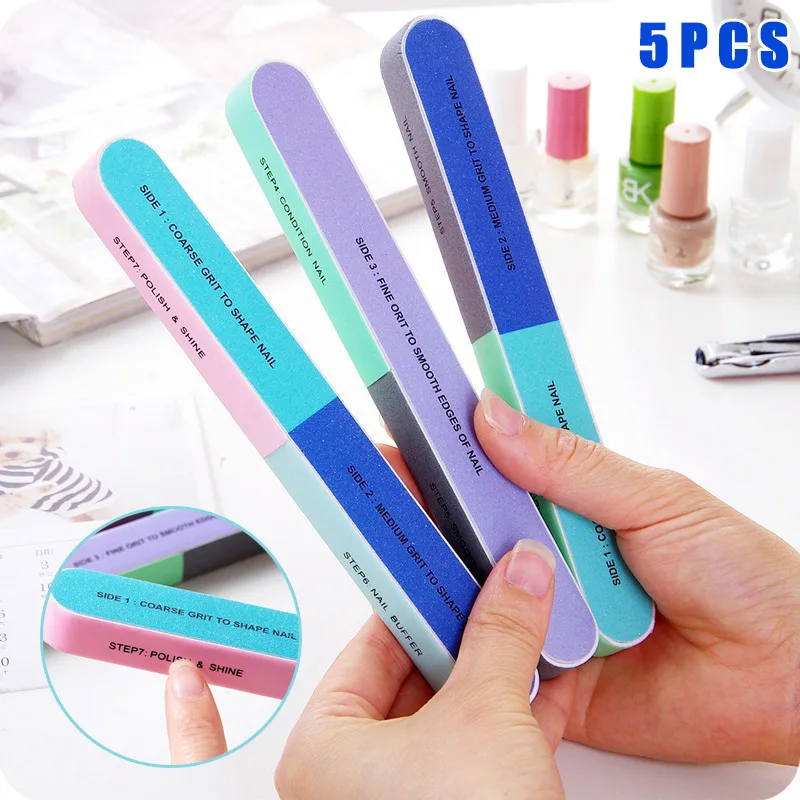 Arquivo de Unhas Dedo do pé 7 em 1 Buffer Shiner Manicure Pedicure Polimento Lixar Ferramentas Beleza @ Me88 5 Pçs
