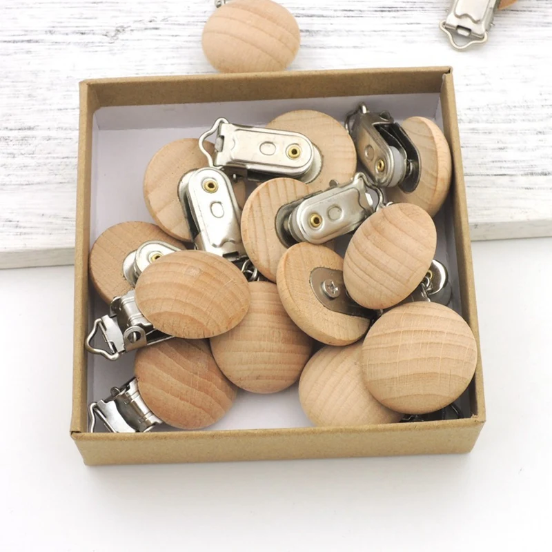 20Pcs Beech Wood Pacifier Clips Beech Wooden Round Natural Color for Baby 20Pcs Beech Wood Pacifier Clips Beech Wooden Round Natural Color for Baby