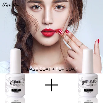 

Saroline 15ML Top and Base Coat Gel Gel Nail Polish Foundation UV Nail Gel Top No Wipe Primer Gel Varnishes Soak Off Nail Art