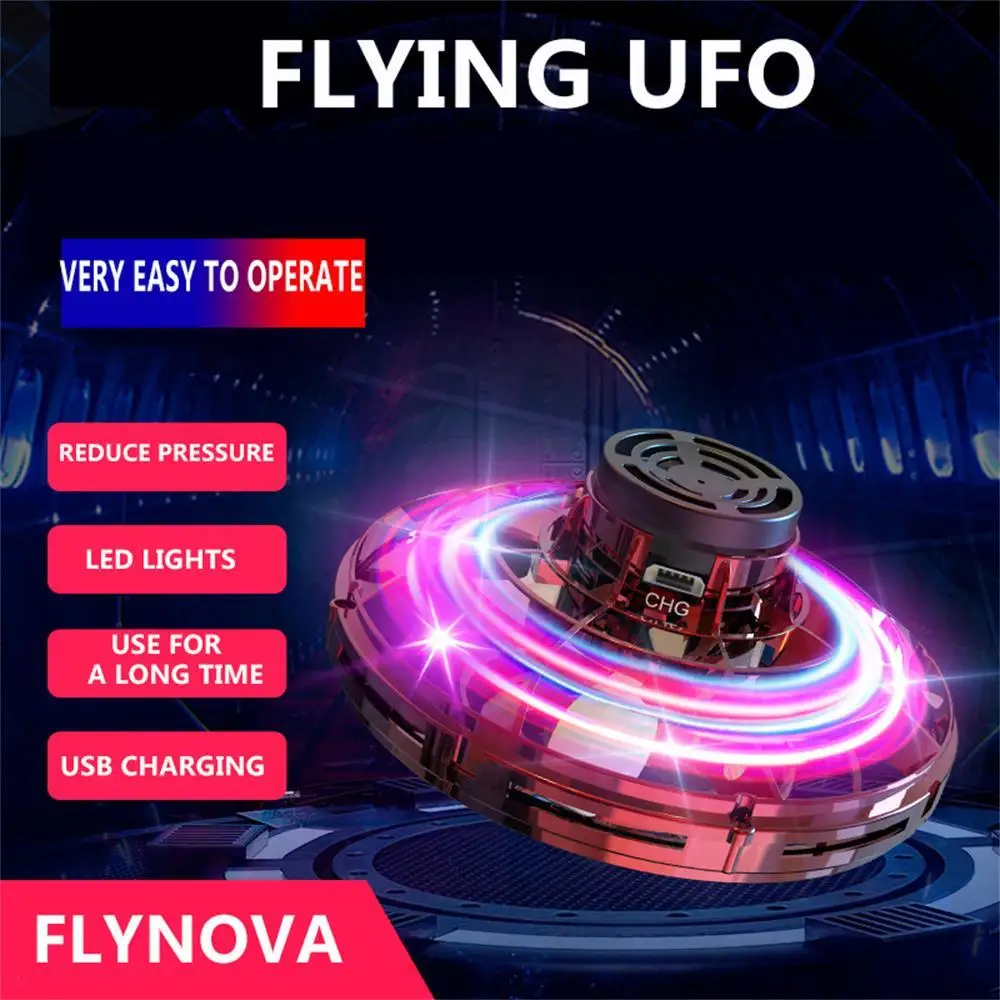 New Flynova Athletic Antistress Hand Mini Fly Toy Gyro Rotator Drone UFO Led Fidget Finger Spinner 4