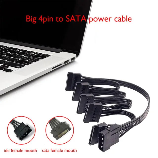 Vvikizy Câble Adaptateur Ventilateur De Refroidissement SATA 15Pin Vers 2 * 4Pin - 2 Pièces