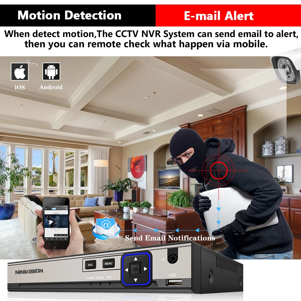  4CH 8CH 5MP Hd Poe Nvr Network Video Recorder per 5MP 4MP 2MP Ip Macchina Fotografica P2P Nvr Siste