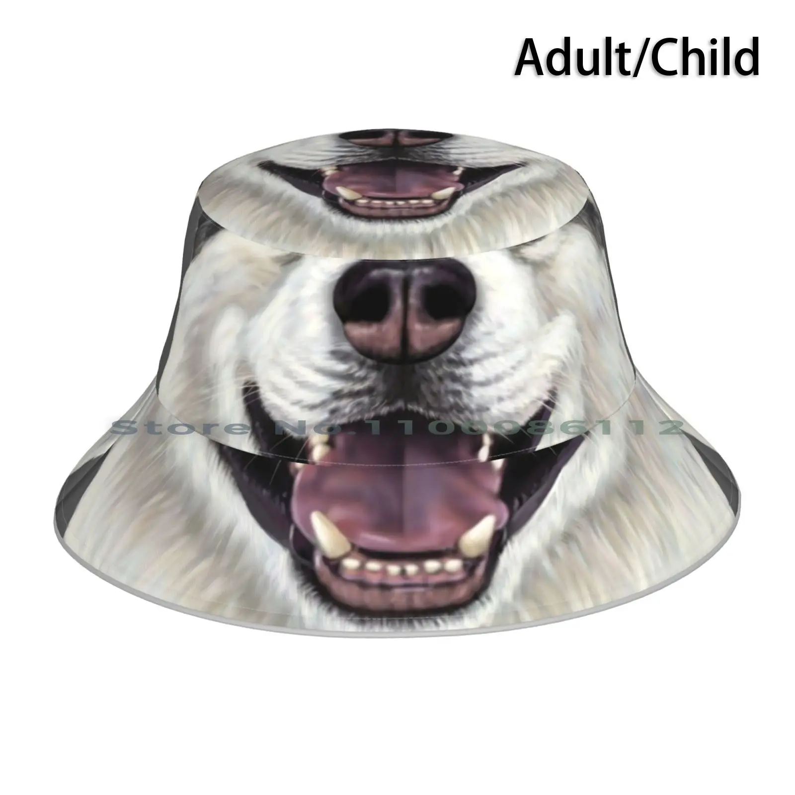 Siberian Husky-Up Close Cappello Da Pescatore Per Cani Cappello Da Sole Siberian Husky Slitta Cane Canino Cucciolo Lupo Cane Soffice Cane Felice Cane 