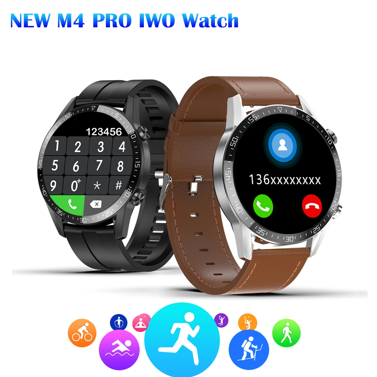 2021 NEW M4 pro Smart Watch Bluetooth Call Tracker Heart Rate Monitor Sports Smart Watch For Android IOS SmartWatch