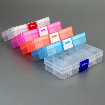 

100pcs 10 grids Grid Plastic Jewelry Box Movable Dividers Adjustable Compartment Organizer Divider Container Containers