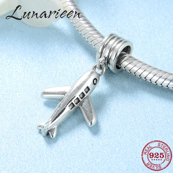 

New Arrival 925 Sterling Silver Plane Bead Travel Around World Fit europeu Original Necklace Bracelet beads Jewelry making
