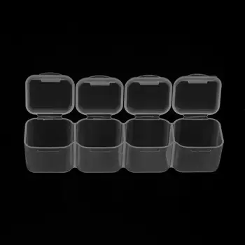 

Transparent 28 Slots Jewelry Storage Box Case Nail Art Beads Tools Organizer