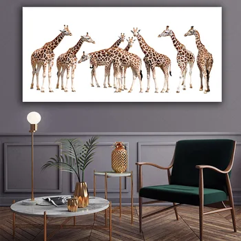 

Nordic Style Giraffe Canvas Painting Wildlife Animals Wall Art Posters And Prints Wall Pictures Kids Room Big Size Home Decor