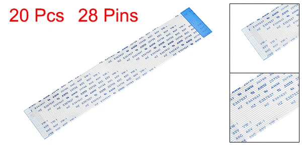 28 Pins 20Pcs Uxcell Гибкий плоский кабель 150 мм 1 мм шаг FPC FFC гибкий ленточный кабель для ЖК-телевизора автомобиля аудио dvd-плеер(тип B) пластик - Цвет: 28 Pins 20Pcs