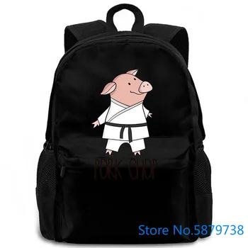

Pork Chop - Pig Animal Pun Karate New women men backpack laptop travel school adult student